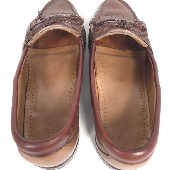 ALLEN EDMONDS Mens Preppy Kiltie Tassel Leather Loafers 9D Brown USA MADE main image 8